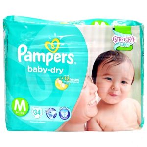pampers baby dry medium 34's