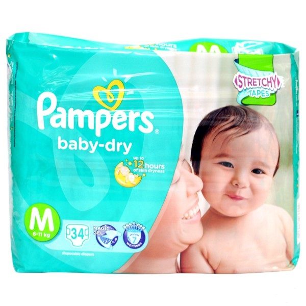 Pampers Baby Dry Medium Diaper 34s - Bohol Online Store