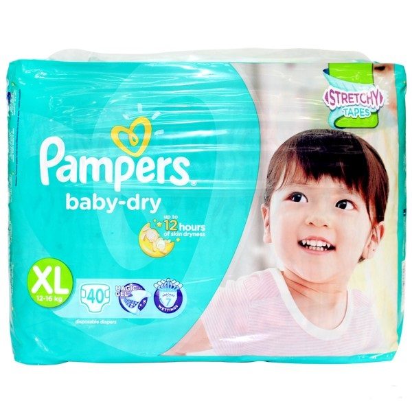 pampers baby dry xl 40's