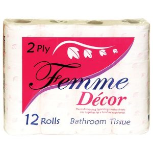 femme bathroom tissue 2ply 12's