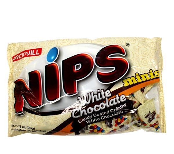 Nips Candy Coated White Chocolate 4g, 24s - Bohol Online Store