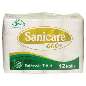 sanicare bathroom tissue 3ply 12's