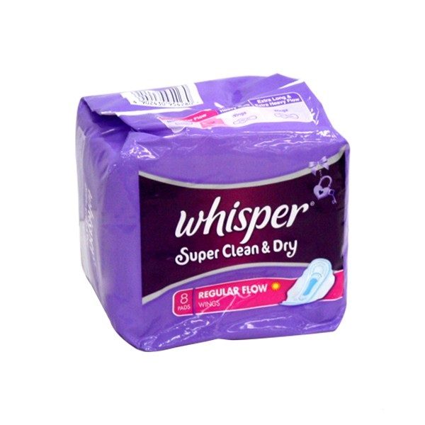 whisper regular napkin with wings 8's