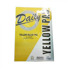 Daily Write Yellow Ruled PAD